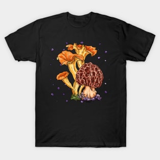 Bright graphic mushrooms, morel hunter T-Shirt